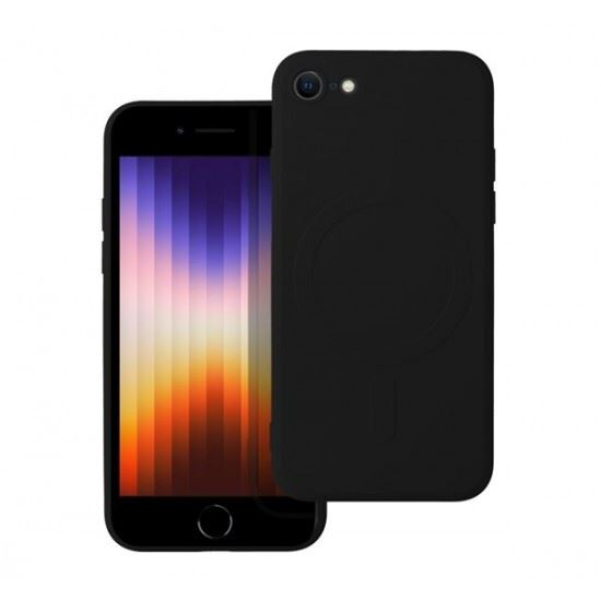 Utángyártott Apple iPhone SE 2022/SE 2020/8/7 Magsafe szilikon tok fekete (69857) (EG69857)