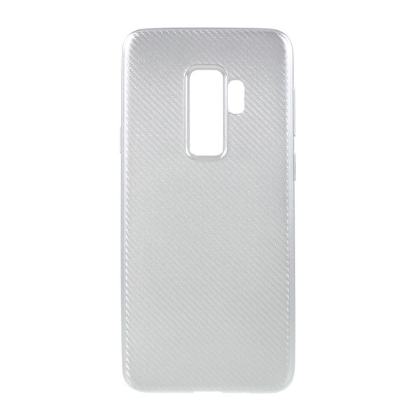 Szilikon telefonvédő (karbon minta) EZÜST [Samsung Galaxy S9 Plus (SM-G965)] (5996457747405)