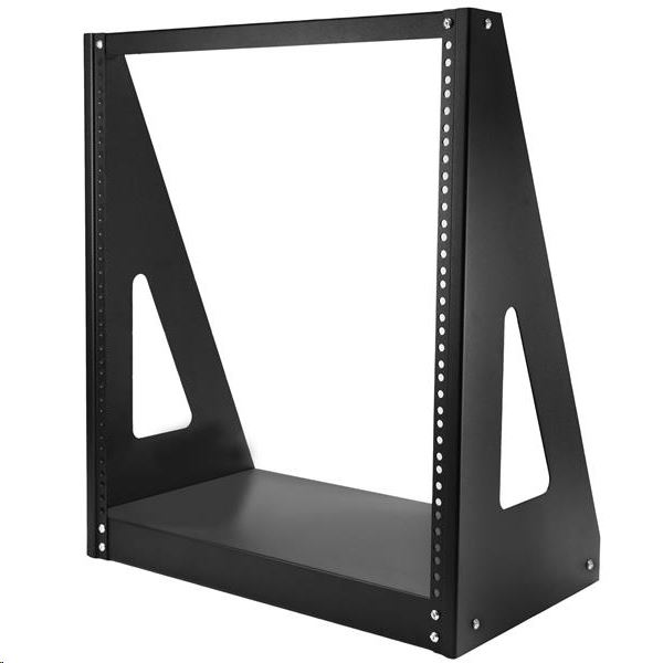 StarTech.com 2POSTRACK12 stativ 12U Fritstående reol Sort