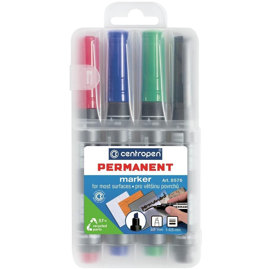 Centropen 8576/4 Tartós marker, tokban (8595013617526)
