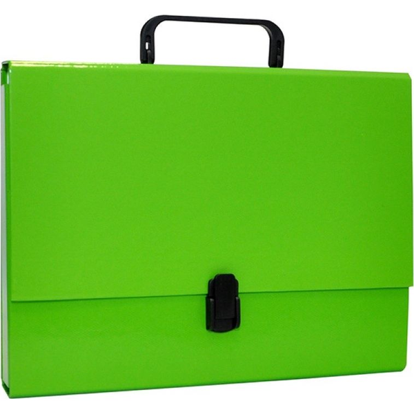  Office Products Teczka-pudełko A4/5cm z rączką i zamkiem jasnozielona