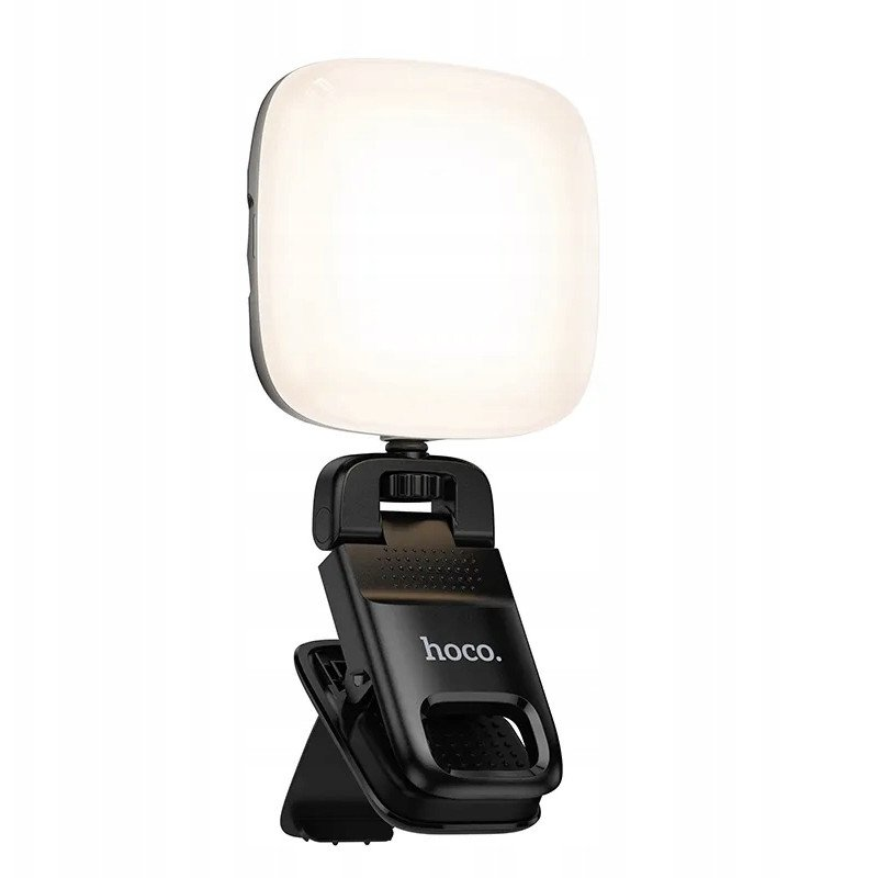 Mini LED lampa Hoco s klipom na telefón alebo selfie tyč, čierna