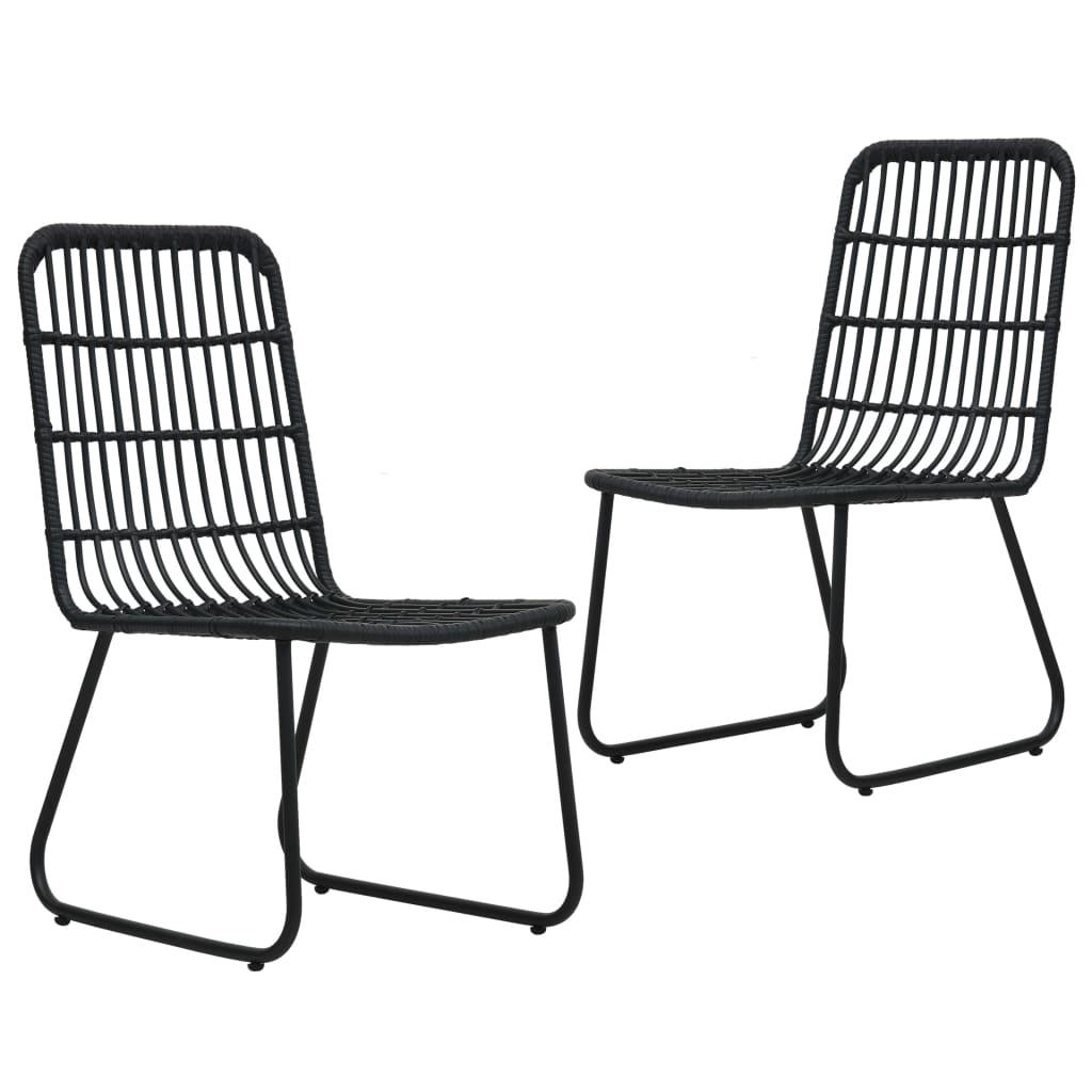 2 db fekete polyrattan kerti szék (48584)