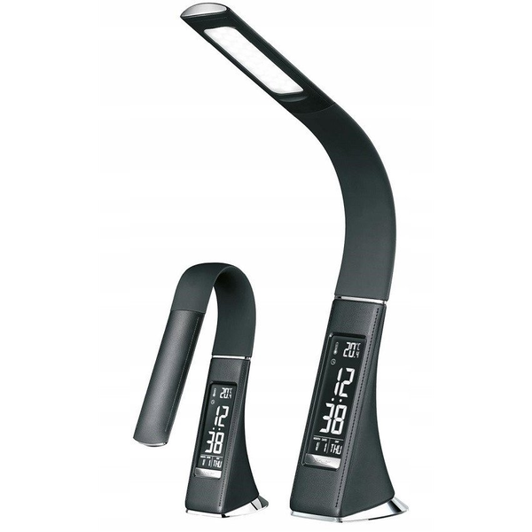 PLATINET DESK LAMP LAMPKA BIURKOWA LED 9W 480LM CALENDAR CLOCK BLACK