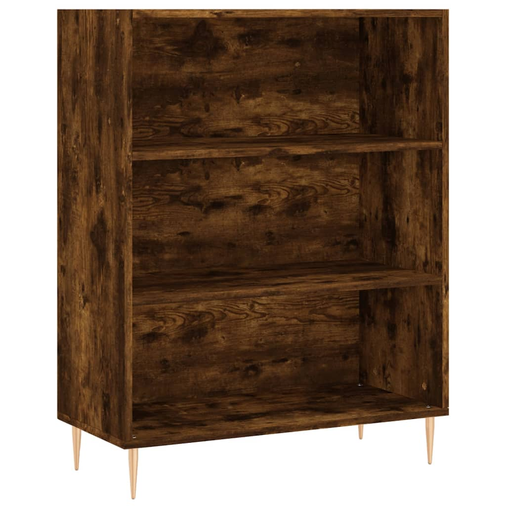 füstölt tölgyszínű szerelt fa könyvespolc 69,5 x 32,5 x 90 cm (828353)