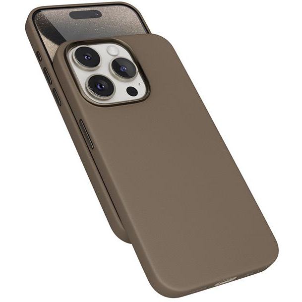 Epico Mag+ iPhone 15 Pro homokszín bőr tok (81310131700001)