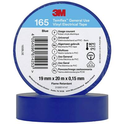 3M (165BL5E) Szigetelőszalag Kék (H x Sz) 20 m x 19 mm 1 db (165BL5E)