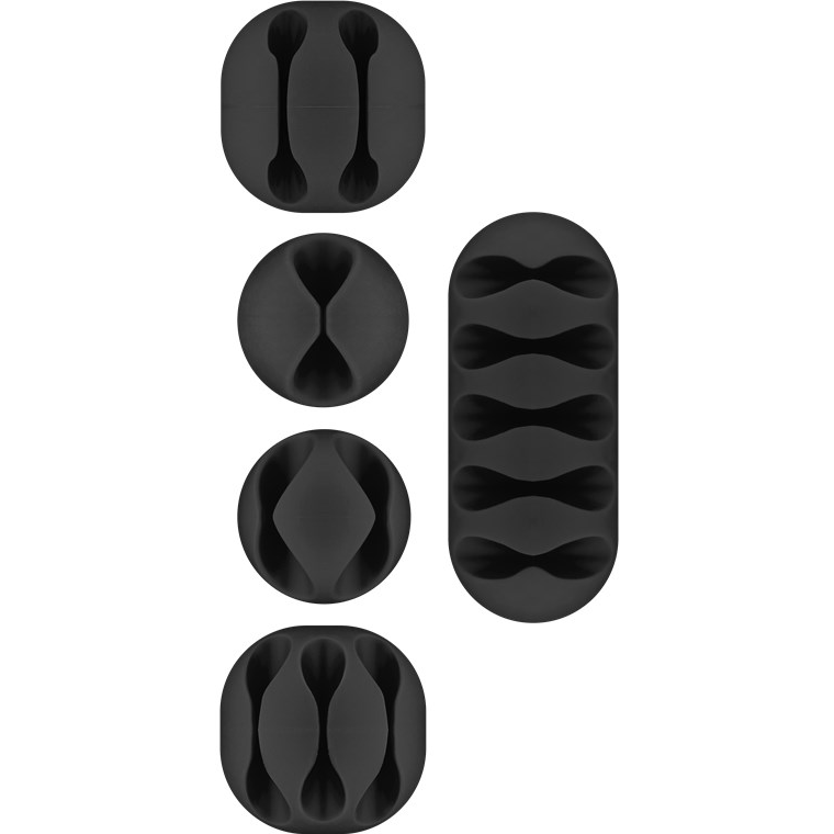 Goobay öntapadós kábelrendező 5db - Fekete (70683)