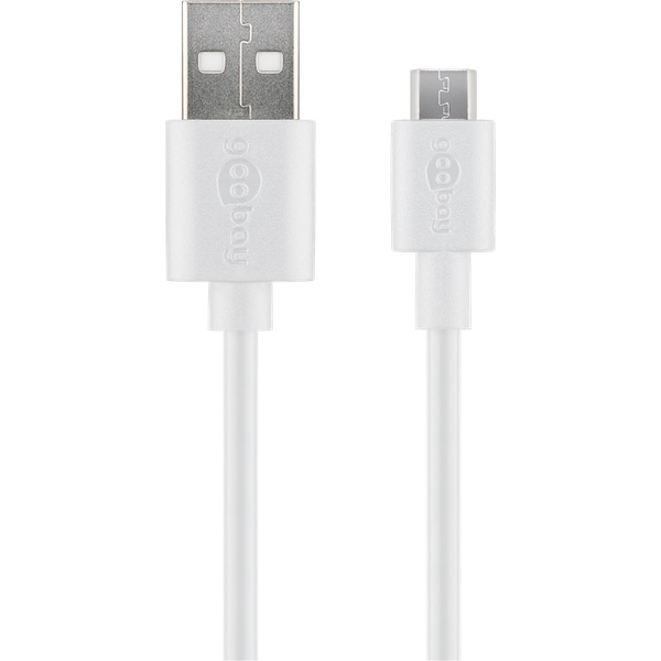 Goobay 43837 USB-A apa - Micro USB apa 2.0 Adat és töltőkábel - Fehér (1m)