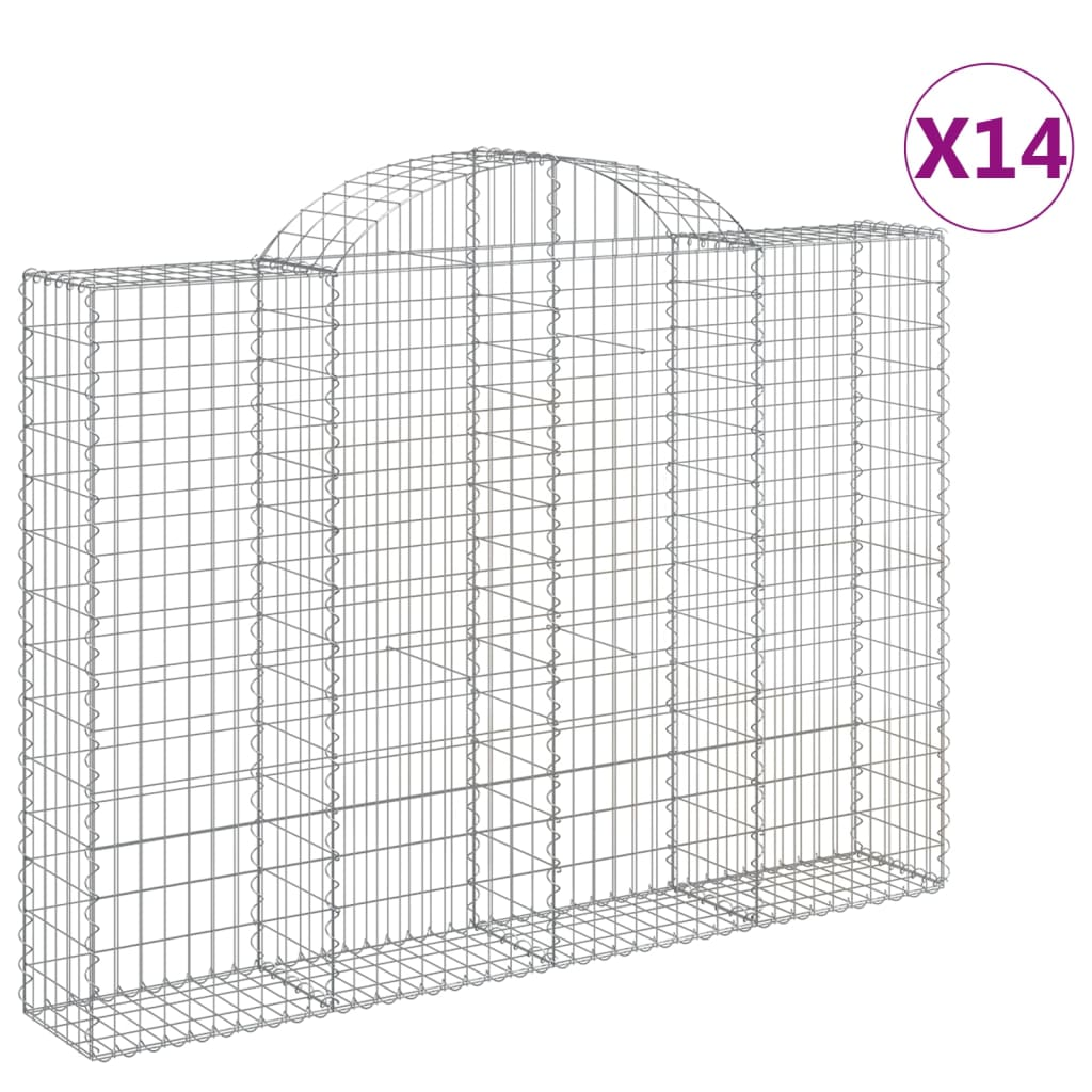 14 db íves horganyzott vas gabion kosár 200x30x140/160 cm (3146164)