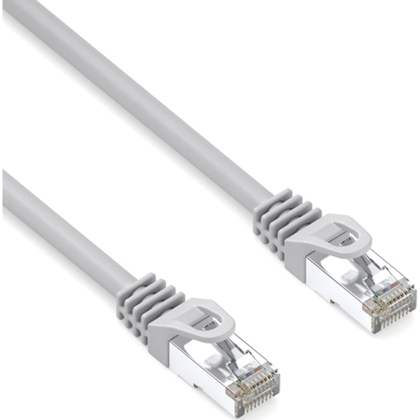 Patch kábel, LSOH, S/FTP, Cat.6a, RJ45 M - RJ45 M, 50 m, kettős árnyékolás, LSOH, szürke