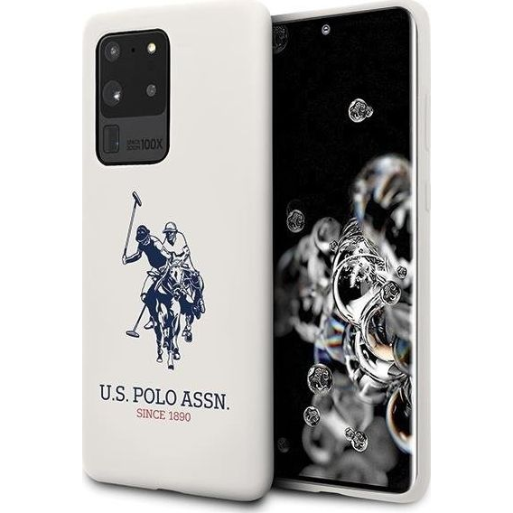 US Polo Silicone Collection S20 Ultra G988 Telefon tok - Fehér