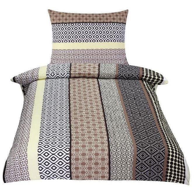 BELLATEX s. r. o. Linen crepe 80/309 beige stripes 140 × 200, 70 × 90 (5072)