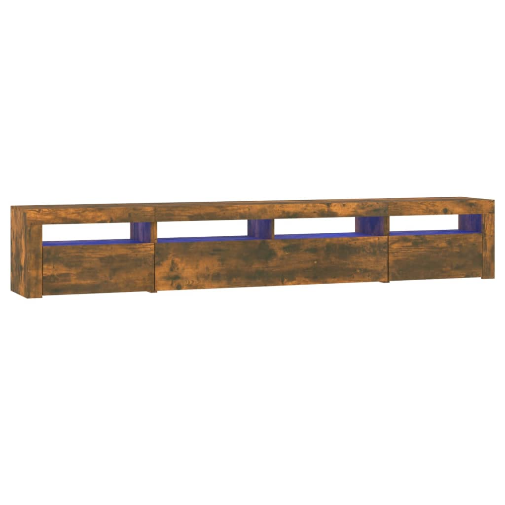 füstös tölgyszínű TV-szekrény LED-lámpákkal 240x35x40 cm (3152727)
