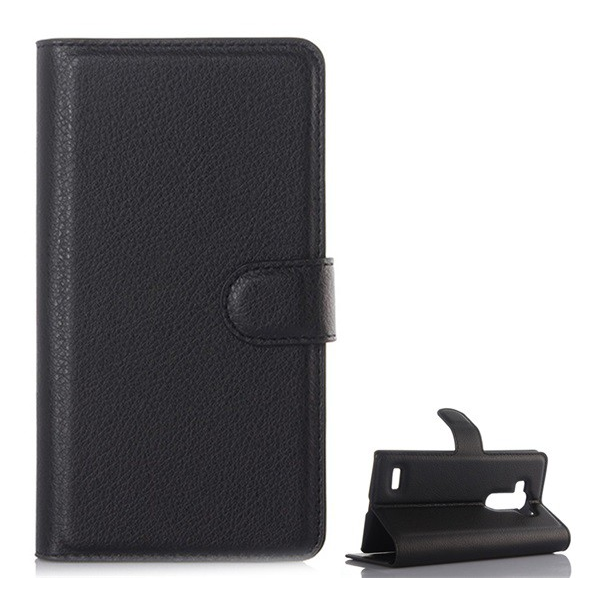 Tok álló, bőr hatású (FLIP, oldalra nyíló, asztali tartó funkció, prémium) FEKETE [LG G4S Beat (H735)] (5996457604876)