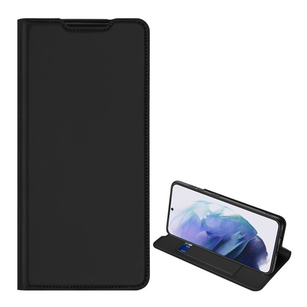 Калъф DUX DUCIS SKIN PRO стоящ, ефект кожа (FLIP, странично отваряне, държач за банкова карта, функция за държач за бюро) ЧЕРЕН [Samsung Galaxy S22 Plus 5G (SM-S906)] (5996591119250)