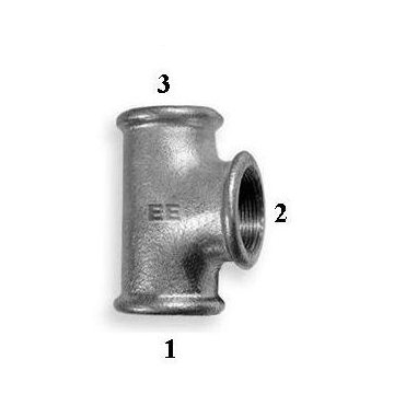  Odlewnia Zawiercie Trójnik redukcyjny B1 3/4x1/2x3/4" ocynk - 13819