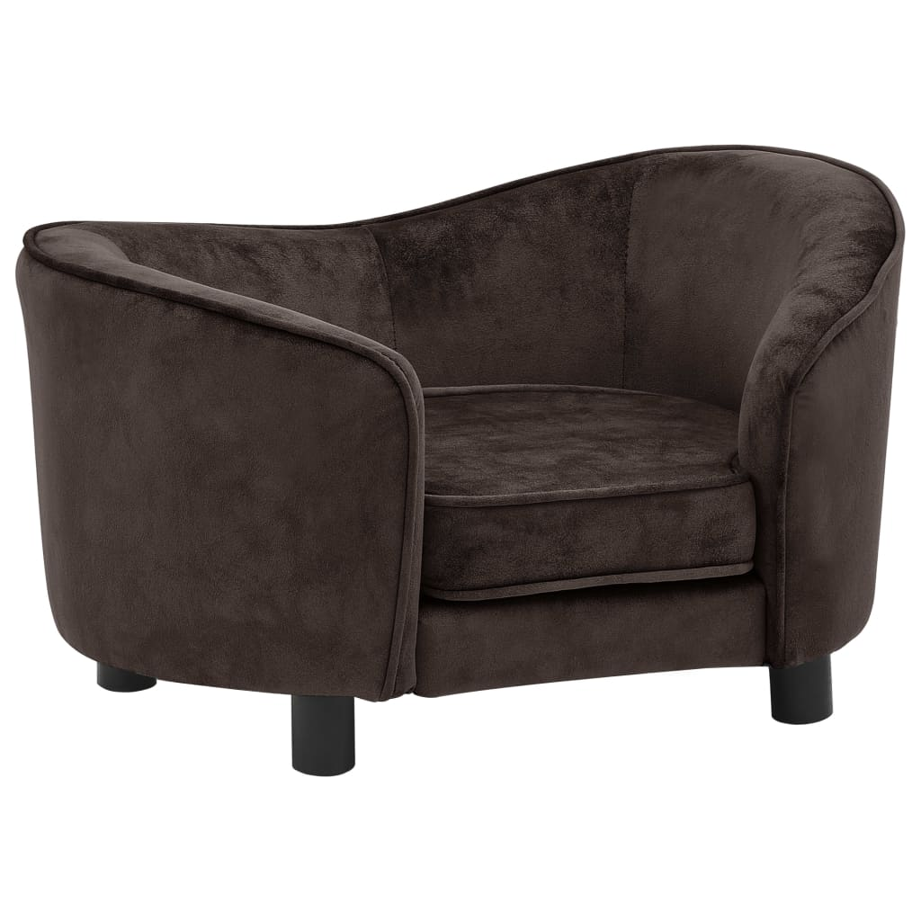 barna plüss kutyakanapé 69 x 49 x 40 cm (170942)