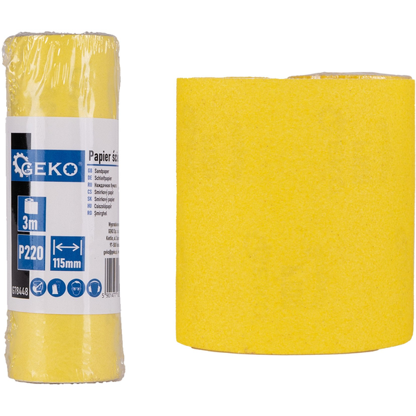 Geko Papier ścierny – rolka 115mm x 3m P220 (100)