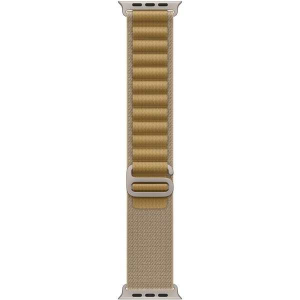 Каишка за Apple Watch 49mm, Tan Alpine Loop, Natural Titanium Finish - Small