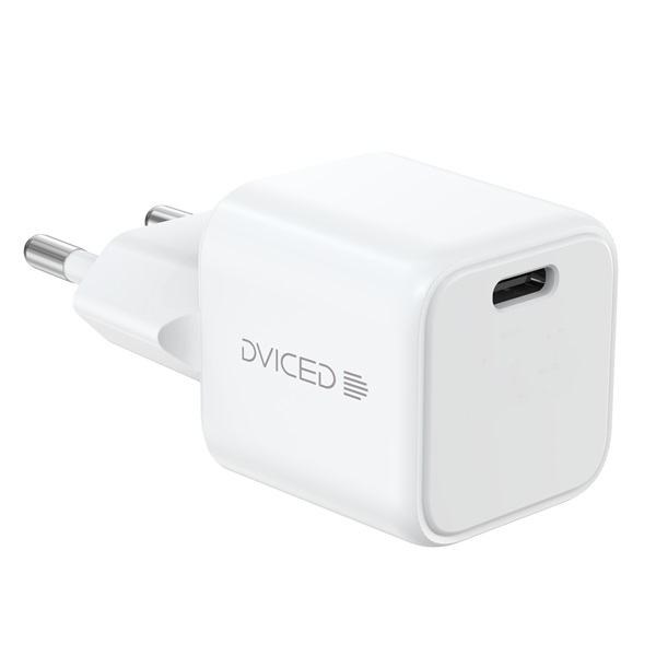 Dviced DV221004 30W Type-C GaN fehér hálózati töltő + Type-C kábel (DV221004)
