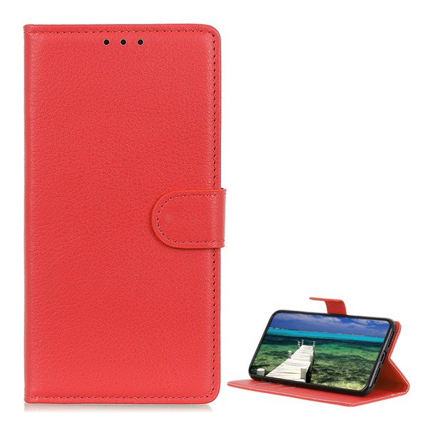 Tok álló, bőr hatású (FLIP, oldalra nyíló, asztali tartó funkció, prémium) PIROS [Motorola Moto G22 (XT2231)] (5996591150871)