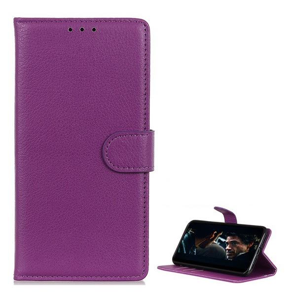 Tok álló, bőr hatású (FLIP, oldalra nyíló, asztali tartó funkció, prémium) LILA [Xiaomi Redmi Note 8T]
