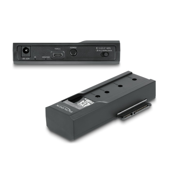 Delock USB Type-C átalakító 1 db. M.2 SSD vagy 1 db. SATA SSD / HDD (64253)