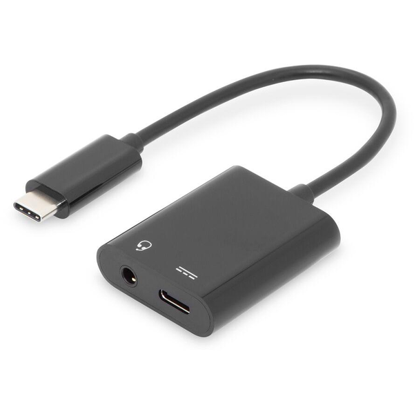Rozdeľovač DIGITUS USB-C - USB-C Jack 3.5 mm