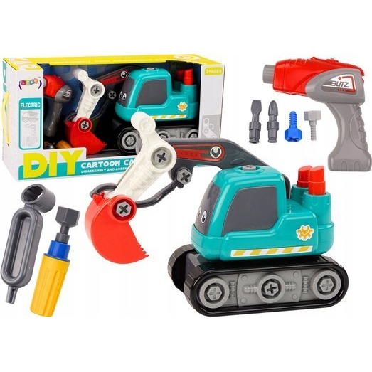 Lean Toys Rajzfilm Lánctalpas Kotró Diy Türkiz Esztergálásához