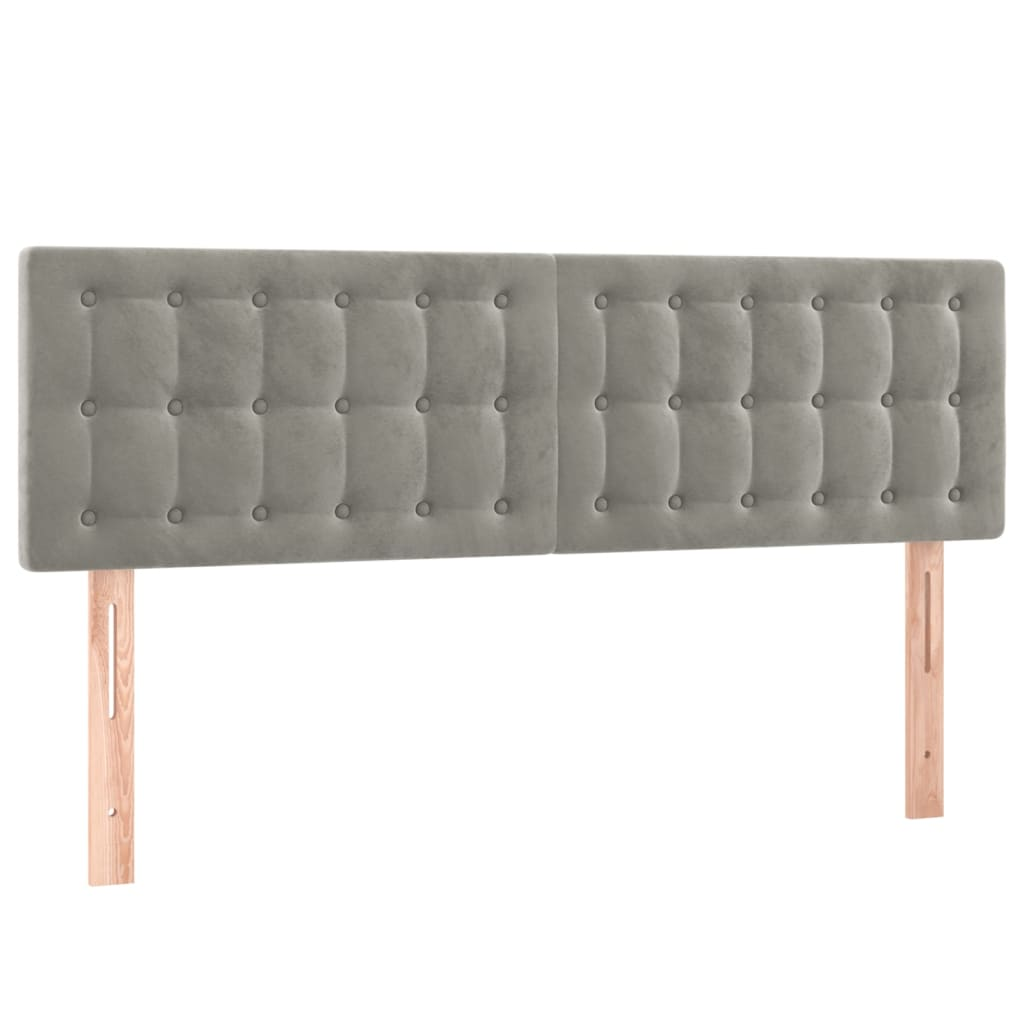2 db világosszürke bársony fejtámla 72 x 5 x 78/88 cm (346470)