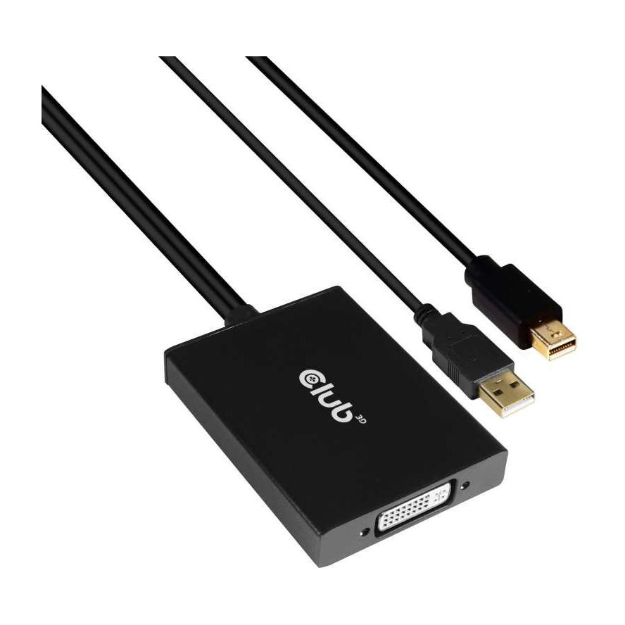 CLUB3D cac-1130 0,6 M MiniDP/USB-A DVI-D Fekete (CAC-1130)