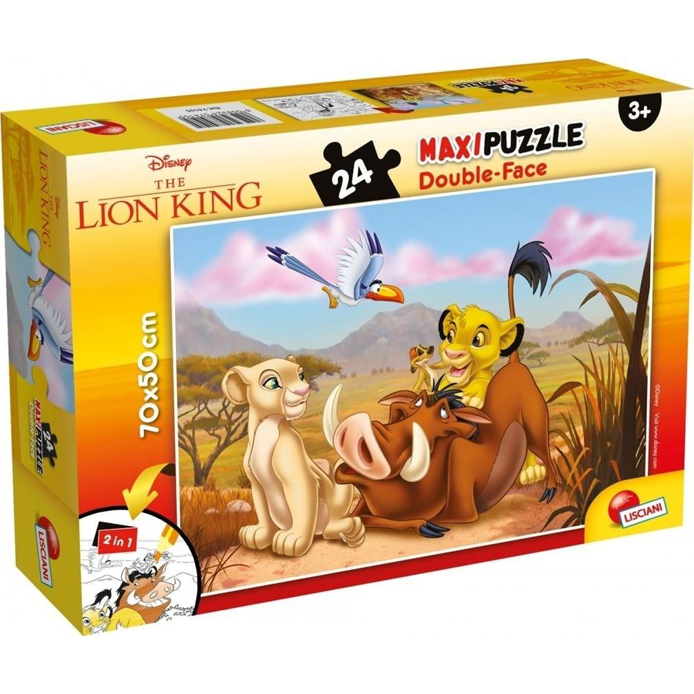 Oroszlánkirály 2 az 1-ben maxi 24db-os puzzle és színező 70x50cm - Lisciani (304-74105)