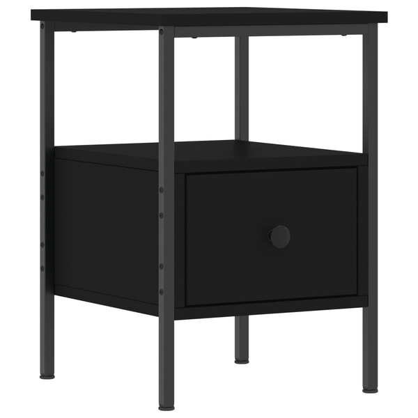 Нощно шкафче vidaXL, Черно, 34x36x50 см, Инженерно дърво, 7.1 Kg
