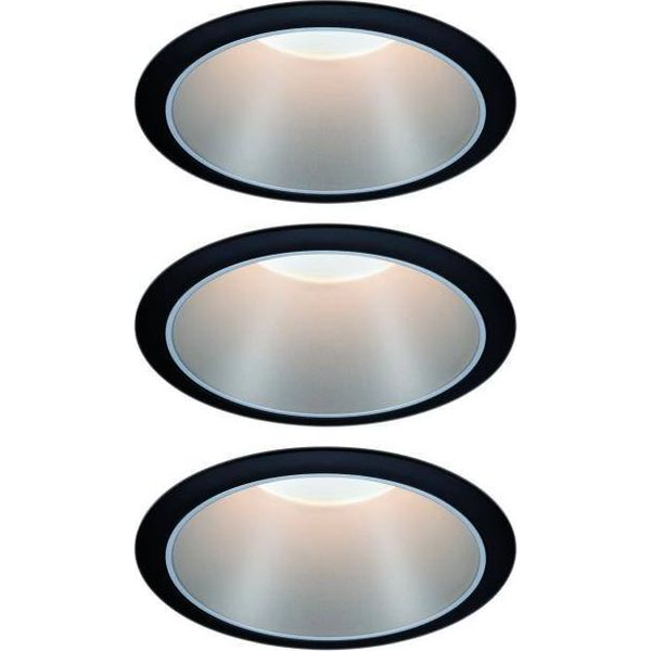 Paulmann 93408 Cole Coin Beépíthető lámpa 3 részes készlet LED 18 W Fekete, Ezüst