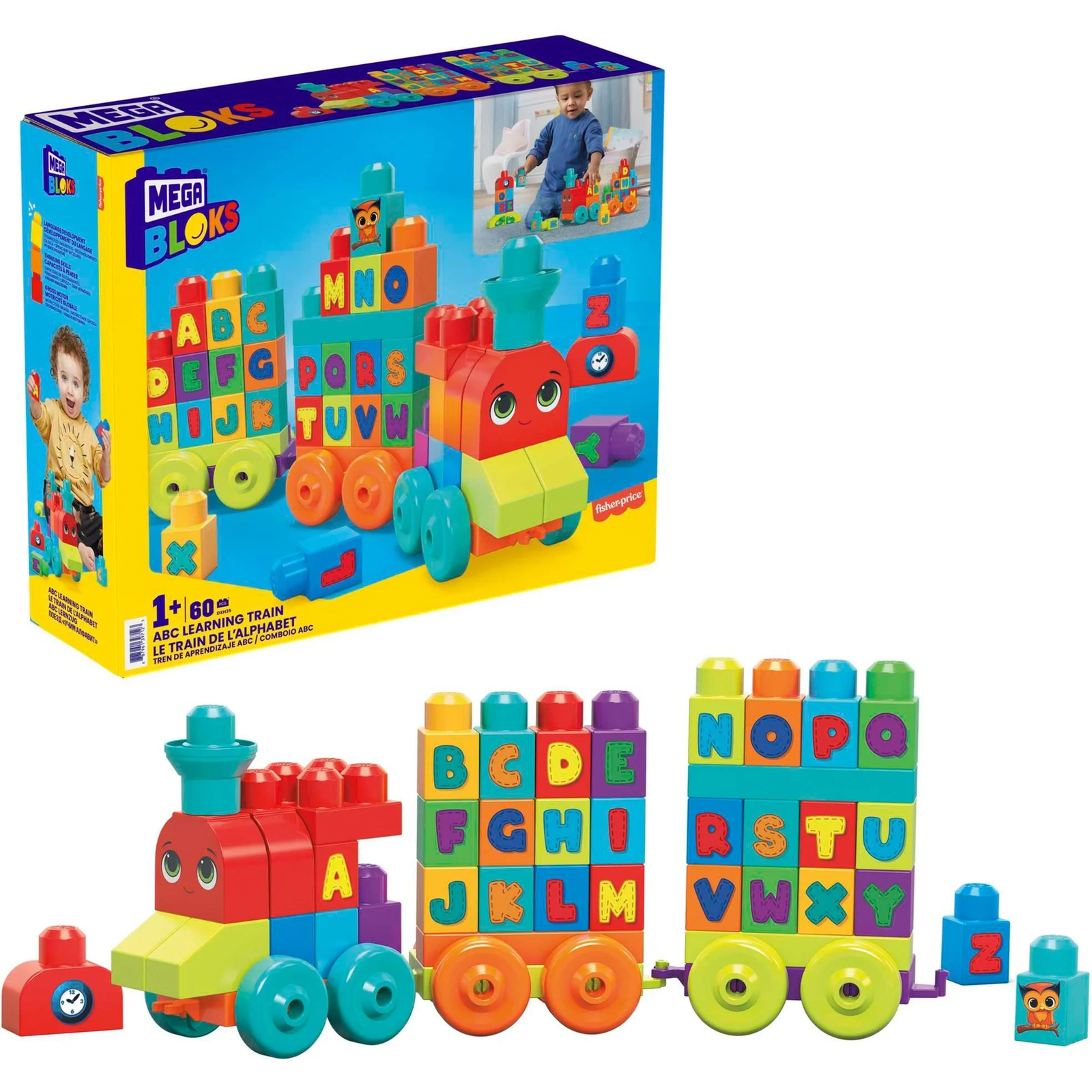 Fisher-Price MEGA BLOKS ABC Tanulóvonat 60 darabos Építőjáték (DXH35)