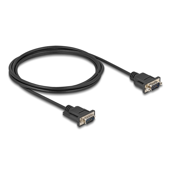 Delock D-Sub9-es, RS-232 soros kábel, apa-apa, 2 m (88218) (88218)