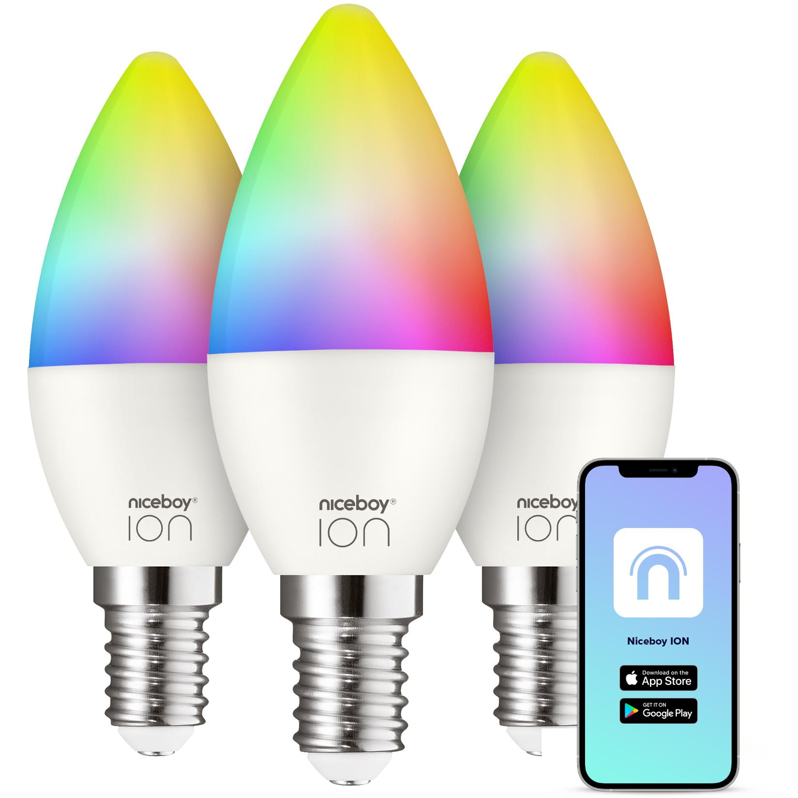 Niceboy ION SmartBulb RGB E14, 6 W, szett, 3 db (SC-E14-6W-triple-pack)
