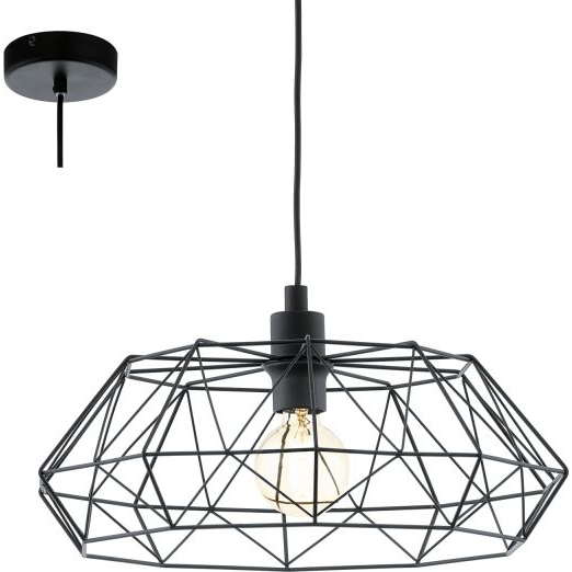 LED lámpa függeszték , mennyezeti , E27 , acél , fekete , EGLO , CARLTON 2 , 49487 (49487)