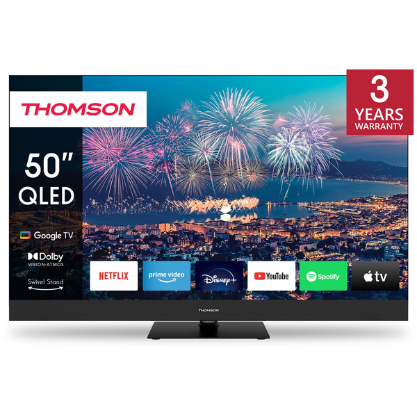 Thomson 50QG6C14 126 cm, 4K, Smart QLED Plus Телевизор Google с преден високоговорител
