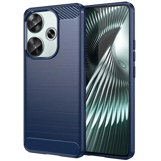 Gigapack Xiaomi Poco F6 szálcsiszolt, karbon mintás tok sötétkék (GP-158654) (GP-158654)