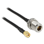 Delock antenna kábel RP-SMA csatlakozó > N Jack Bulkhead 1.5m (88845)