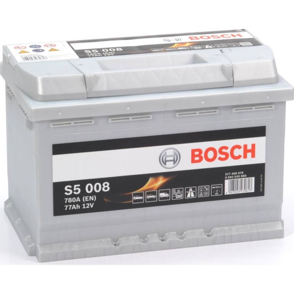 Bosch S5 008 jármű akkumulátor Zárt savas ólom (VRLA) 77 Ah 12 V 780 A Autó