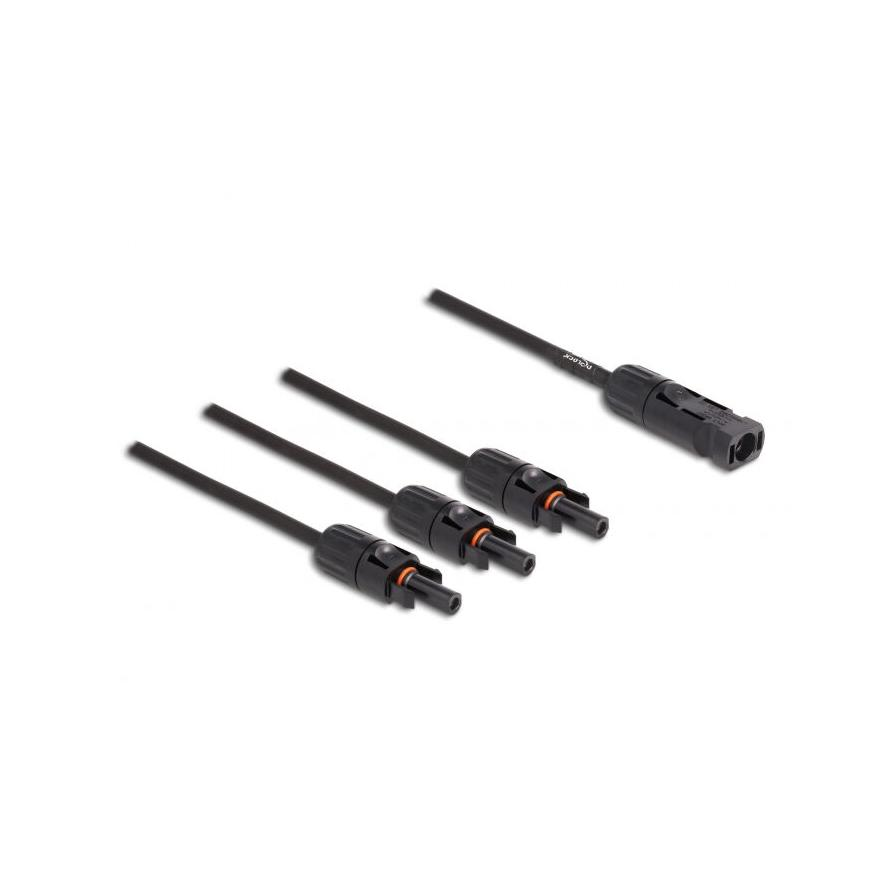 Delock DL4 -> 3db DL4 M/F szolár kábel 0.35m fekete