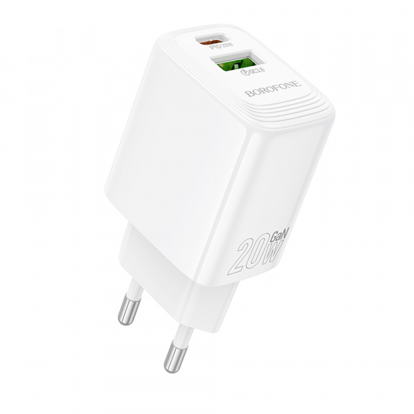 Nabíjačka Borofone BN27 20W USB-C/USB-A biela