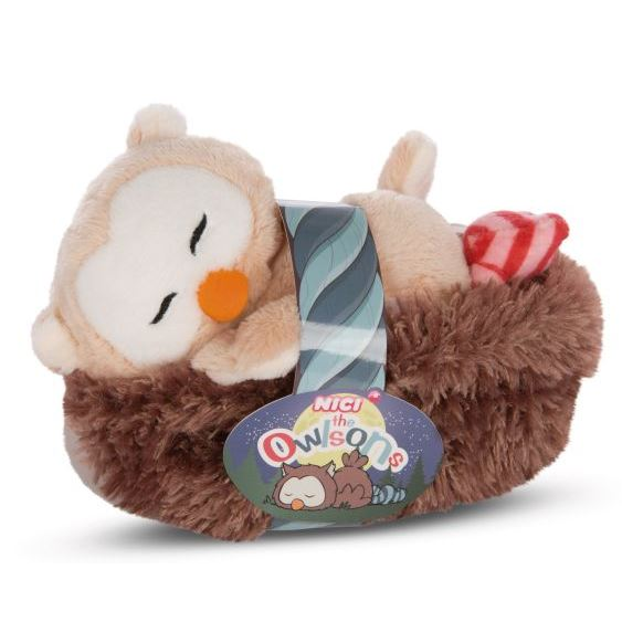 Nici: Alvó Owluna bagoly plüssfigura fészekben 12 cm (47874) (NI47874)