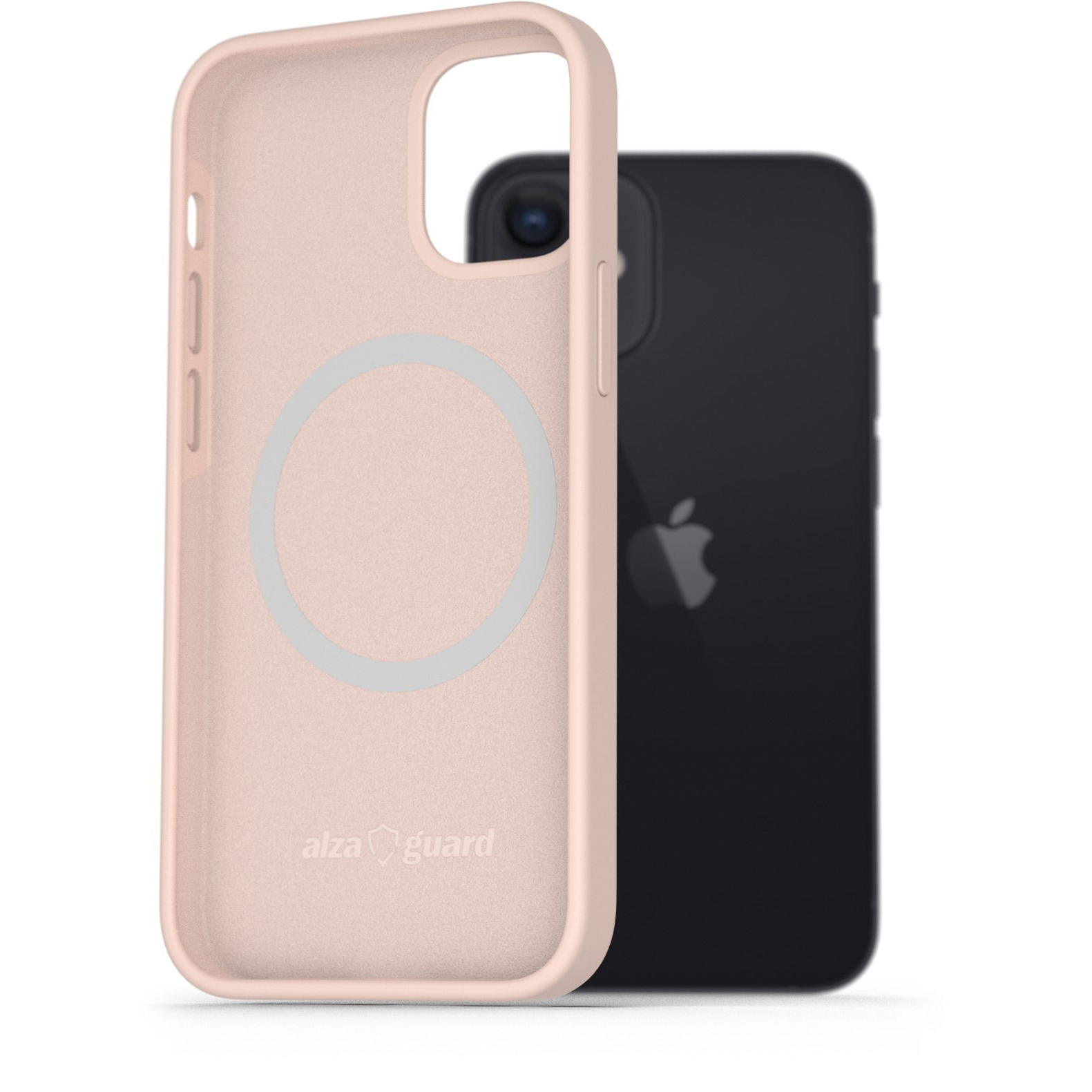 AlzaGuard Silicone Case Compatible with Magsafe iPhone 12 Mini rózsaszín tok (AGD-PCMS13P)