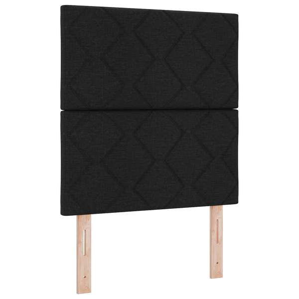 Tăblie LED Design cu Blocuri de Diamant Neagră 80 cm Țesătură