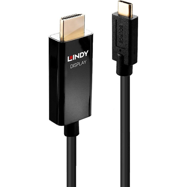 Lindy 43291 video kabel adapter 1 m USB Type-C HDMI Type A (Standaard) Zwart