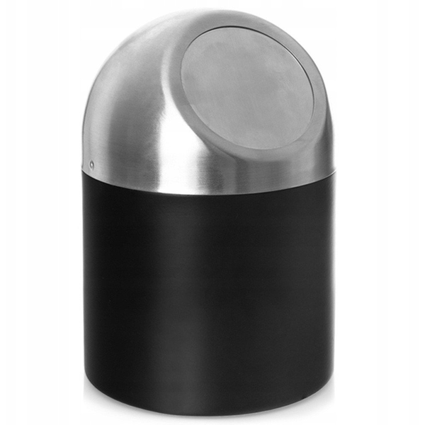 Kosz na śmieci łazienkowy stalowy BLACK 1,2 l